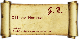 Gilicz Neszta névjegykártya